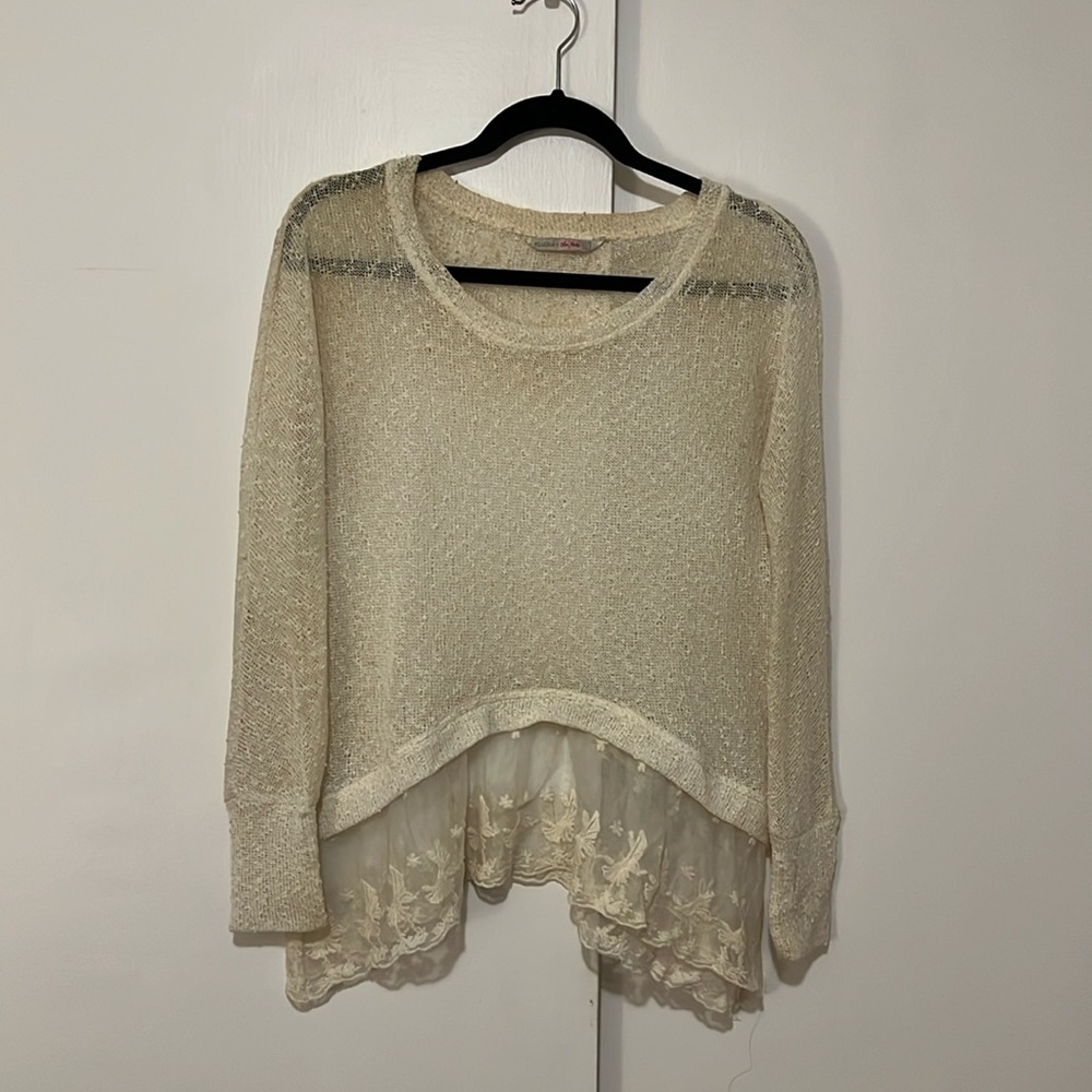 Hollister Sweater Top with Lace Details